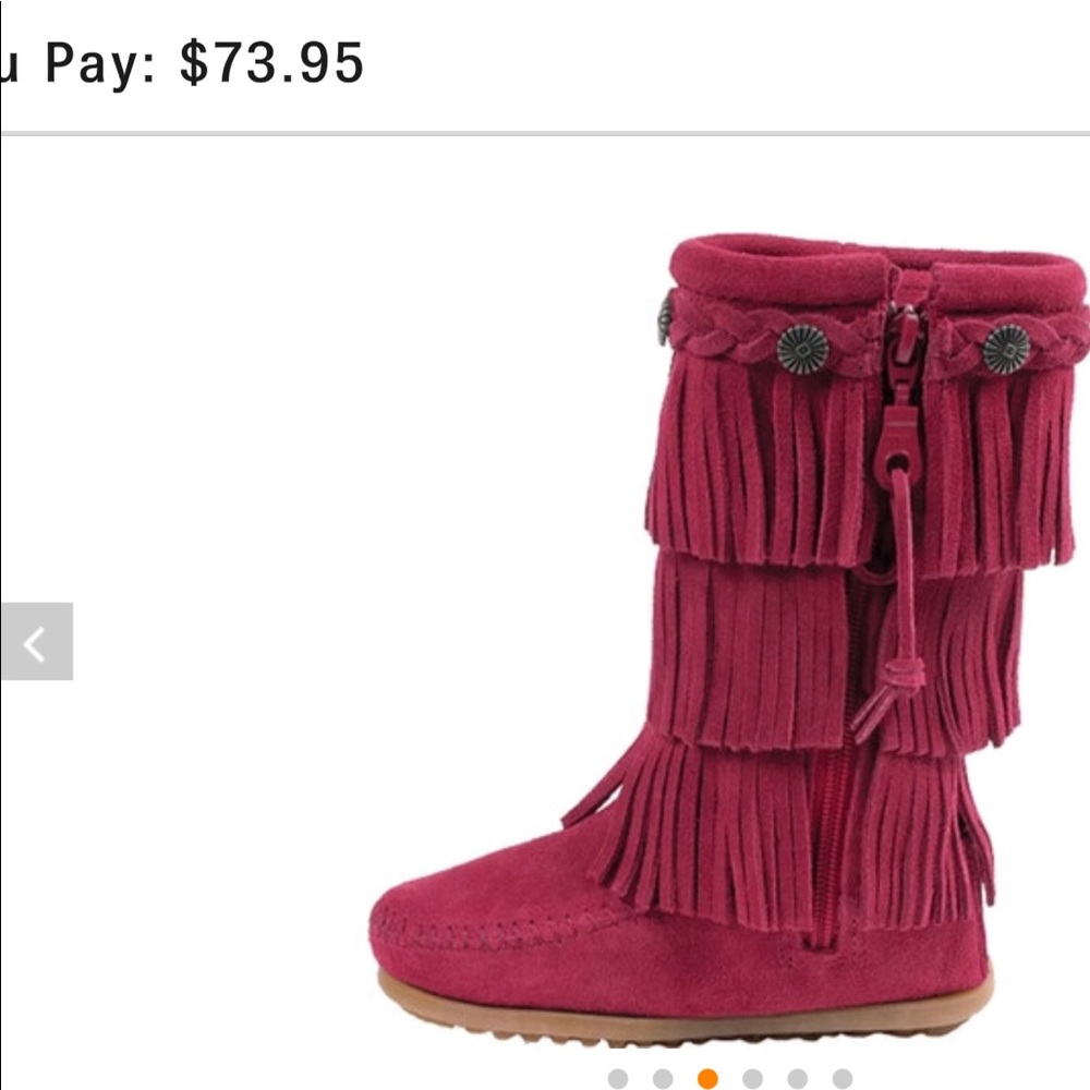 Minnetonka fringe girls boots
